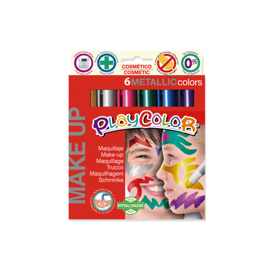 TEMPERA SOLIDA MAKE UP 6 colori metallici assortiti
