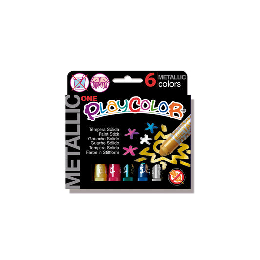 TEMPERA SOLIDA Playcolor 6 colori metallici assortiti
