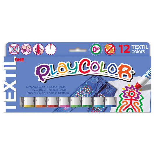 TEMPERA SOLIDA TESSUTI 12 colori assortiti
