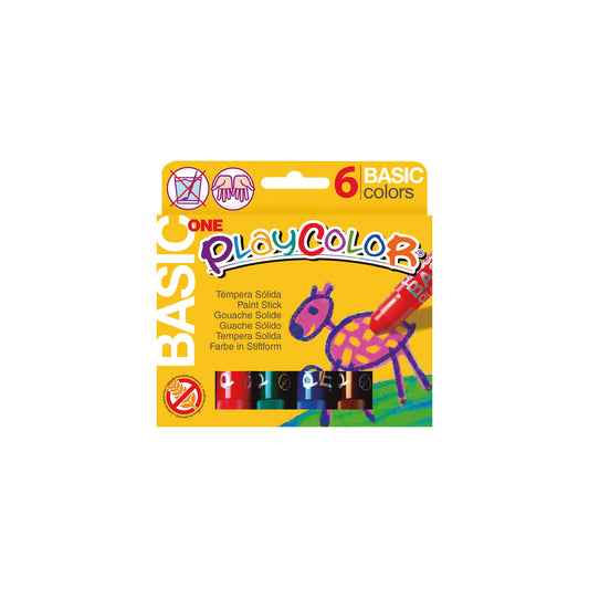TEMPERA SOLIDA Playcolor 6 colori assortiti