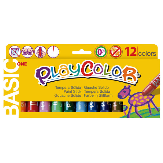TEMPERA SOLIDA Playcolor 12 colori assortiti