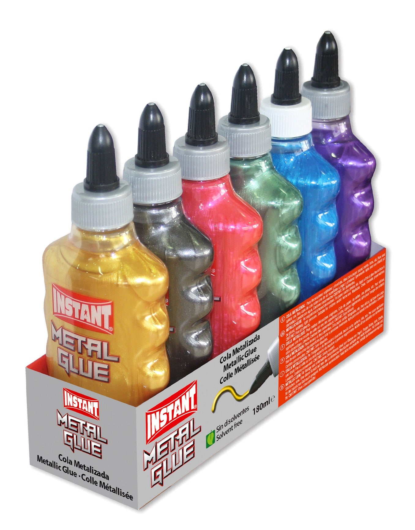 Instant Colla metallizzata 180 ml. 6 colori assortiti