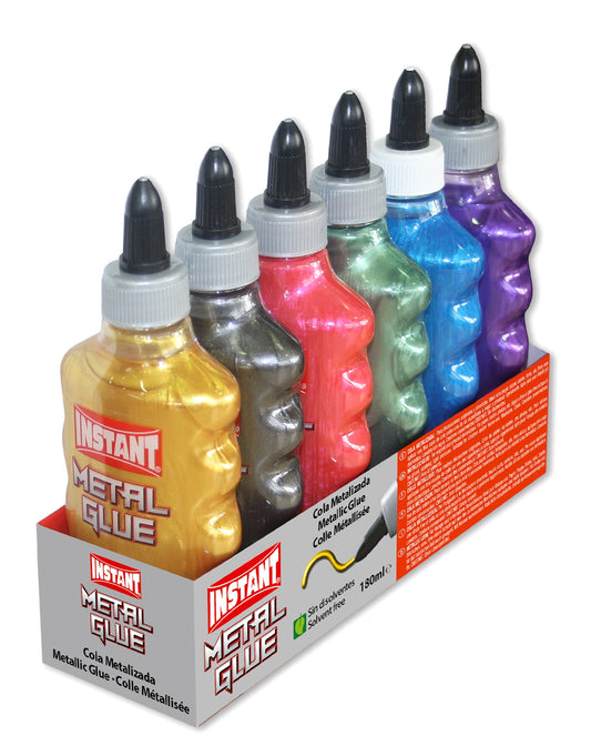 Instant Colla metallizzata 180 ml. 6 colori assortiti