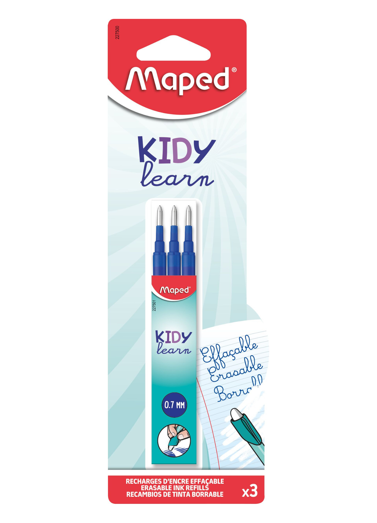 Ricariche di inchiostro cancellabile Kidy Learn blu x3 blister