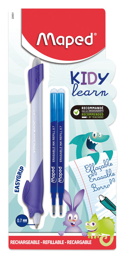 Penna cancellabile Blu Kidy Learn Magic coniglio + 2 Refill