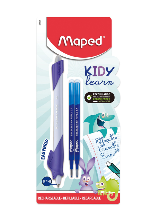 Penna cancellabile Blu Kidy Learn Magic coniglio + 2 Refill