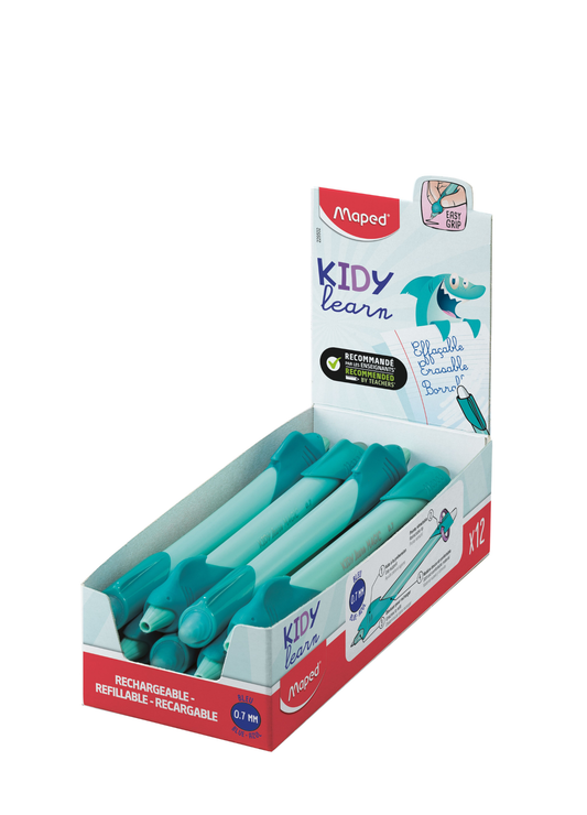 Penna cancellabile blu Kidy Learn Magic Squalo 12 pz