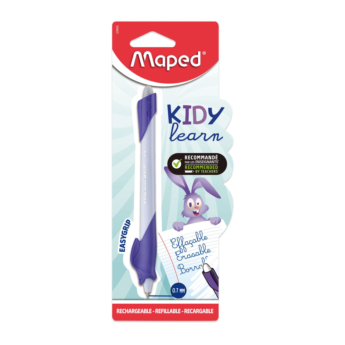 Penna cancellabile blu Kidy Learn Magic Coniglio