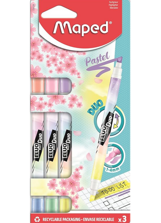 Evidenziatore Pen Fluo Duo Pastel -  Blister 3 pz