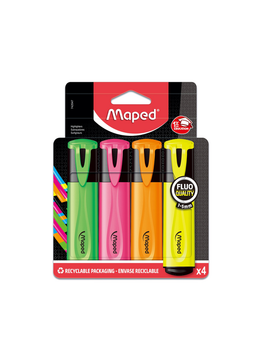 Evidenziatore FLUO PEP'S 4 pezzi