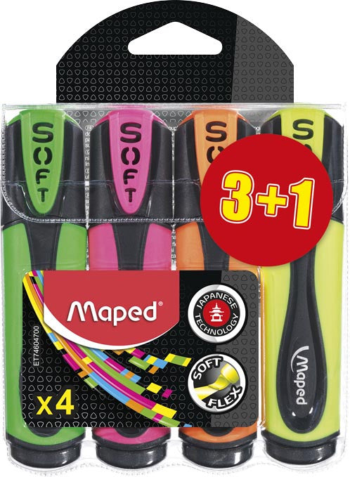MAPED EVIDENZIATORI ULTRA SOFT busta 4 pezzi