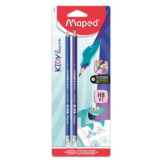 Matite HB con gomma e supporto impugnatura 2 pz