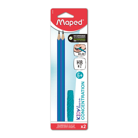 Matite Grafite triang. antiscivolo con gomma CONCENTRATION 2 pz