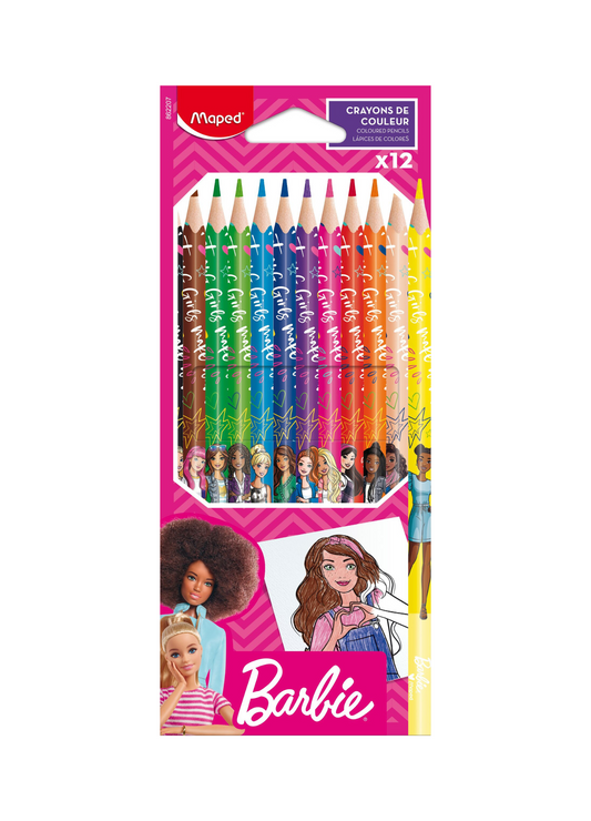 MAPED PASTELLI TRIANGOLARI BARBIE 12 colori
