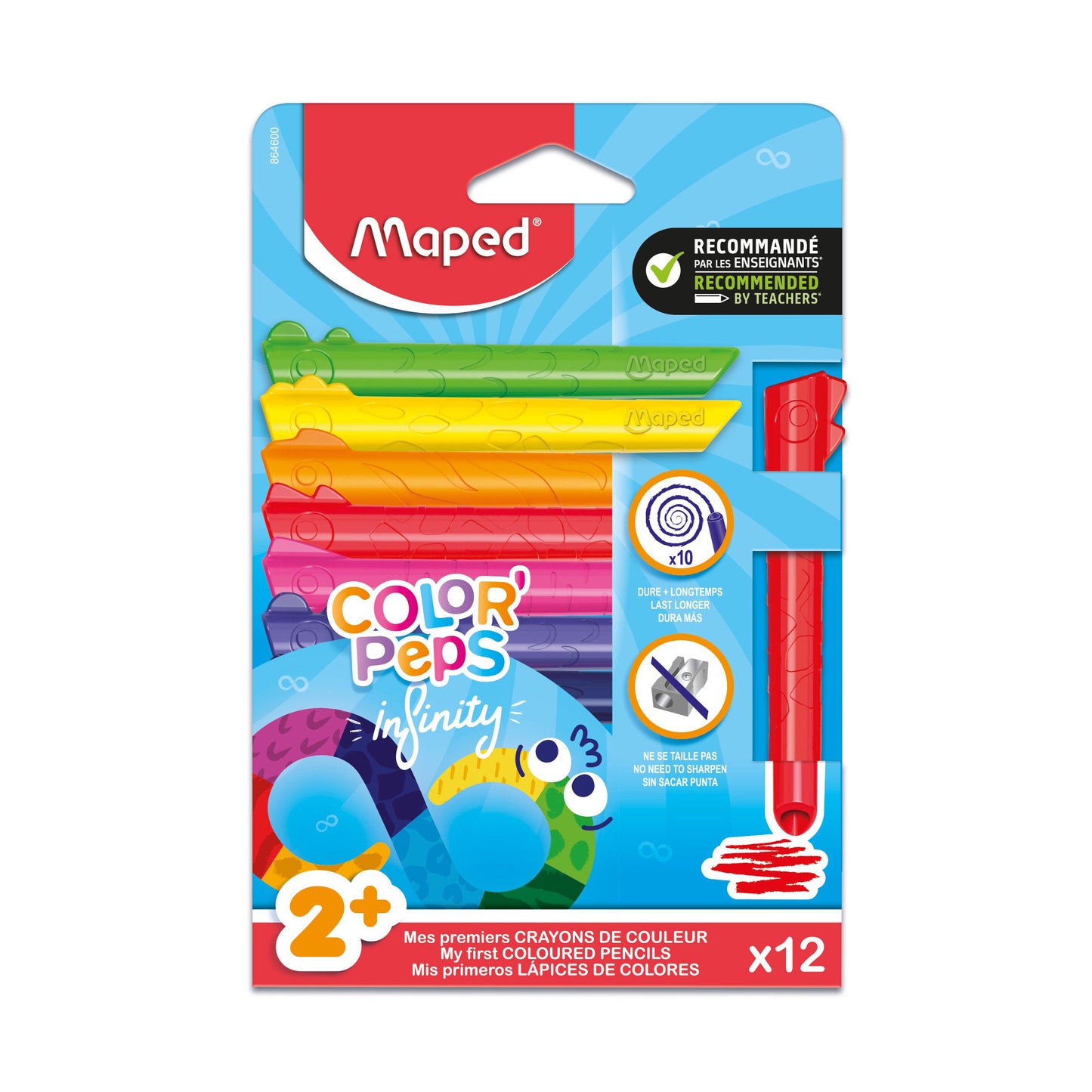 PASTELLI INFINITY per bambini da 2 anni 12 PZ