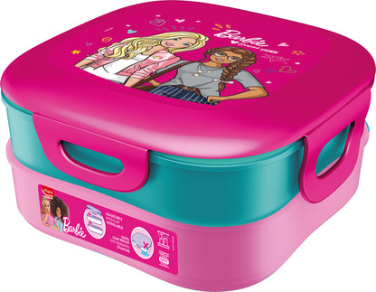 Lunch Box BARBIE modulabile 2 scompartimenti  1,4 lt con all'interno 12 pennarelli Barbie