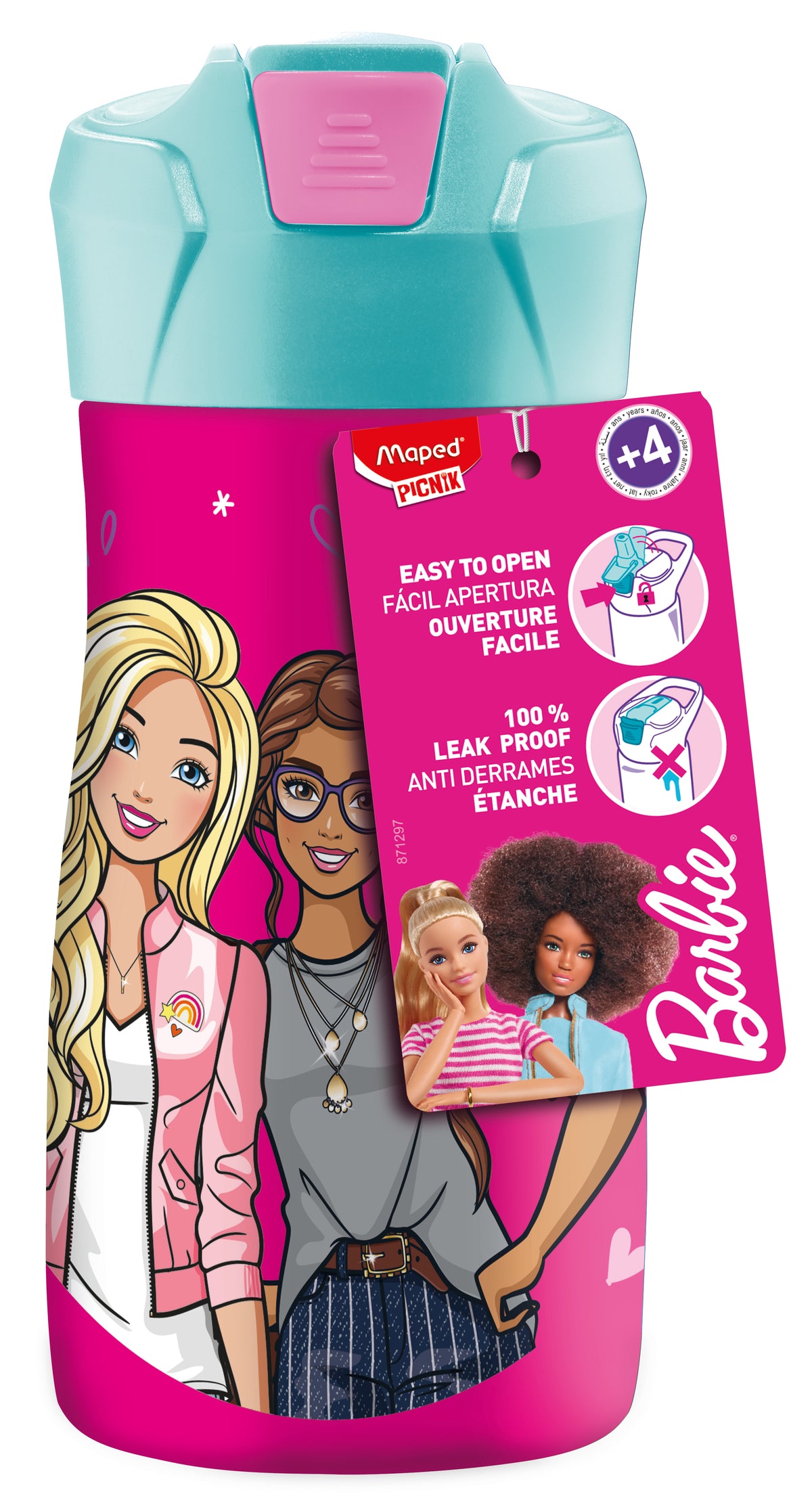 Borraccia BARBIE 430 ml con gomma rossetto all'interno