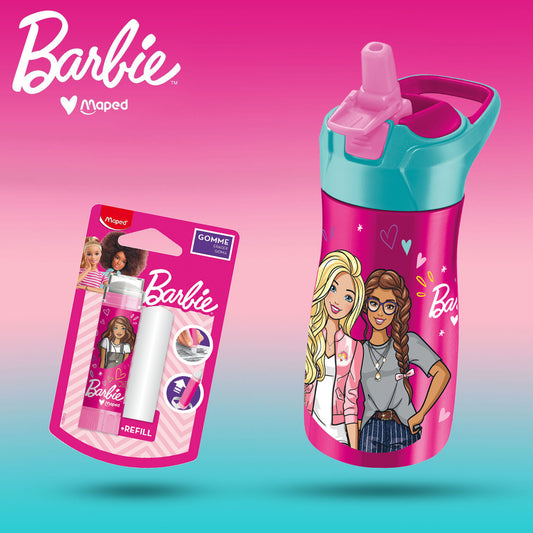 Borraccia BARBIE 430 ml con gomma rossetto all'interno