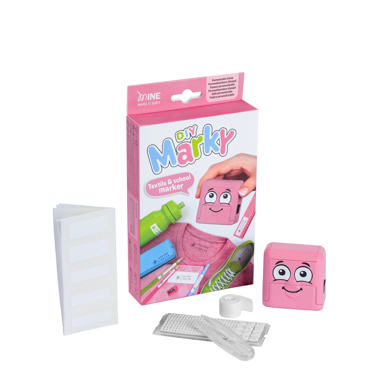 Zainetto personalizzabile con all'interno timbro per tessuti MARKY – ROSA