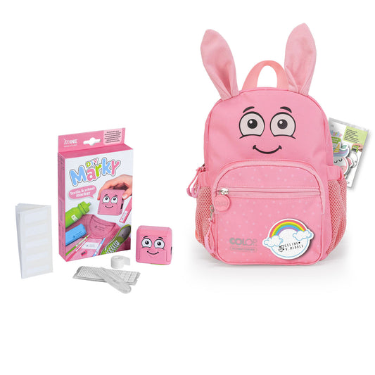 Zainetto personalizzabile con all'interno timbro per tessuti MARKY – ROSA