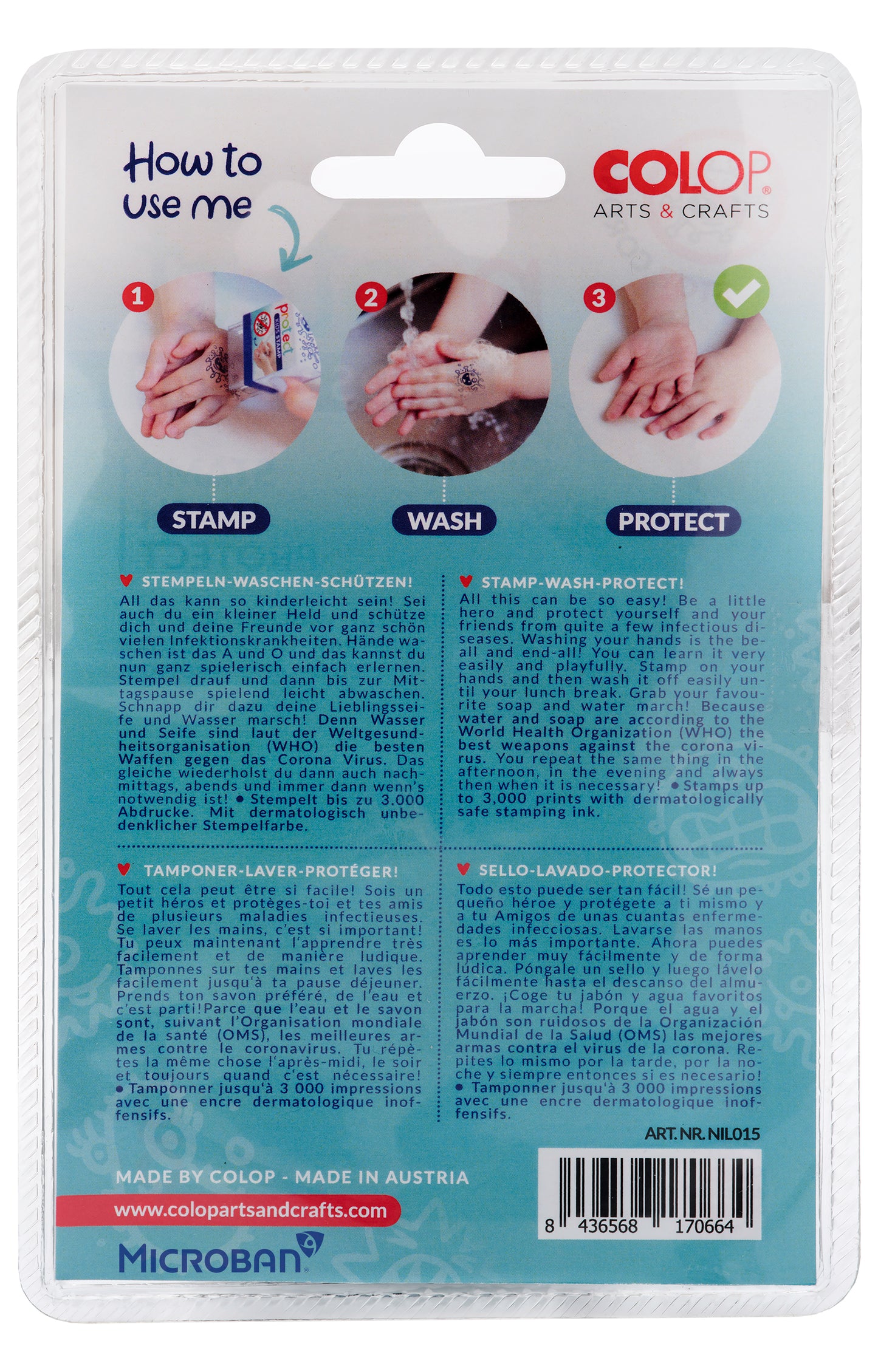 COLOP Protect Kids Stamp - Lavaggio Mani